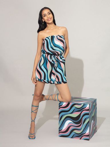 Rainbow Spectrum Elastic Tube Play Suit