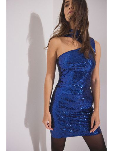  Embellished-sequined Mini Dress