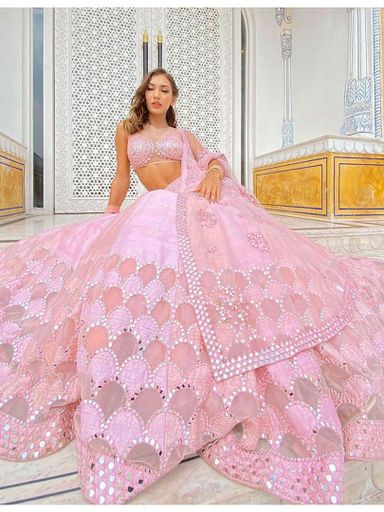 Silk Semi Stitched Lehenga with Unstitched Blouse