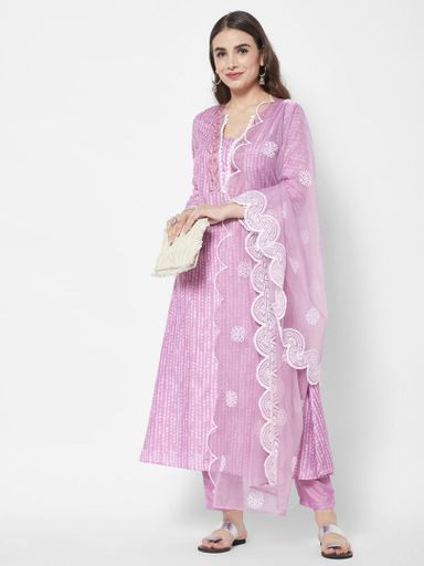 Women Printed Kurta with Dupatta