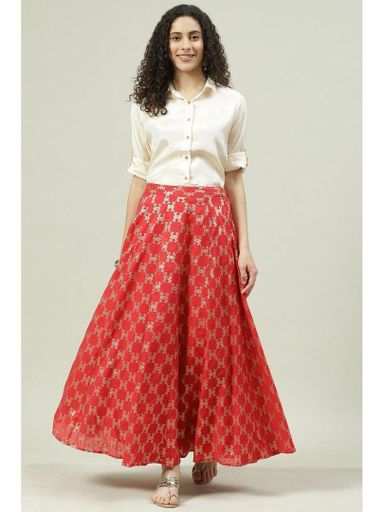 Red Art Silk Short Suit
