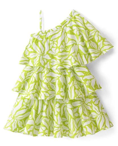 Woven Sleeveless Frock with Floral Print 