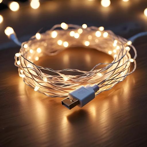  5 Meter Copper Fairy String Lights with USB Cable for Home Decoration, Warm White (Pack of 1)