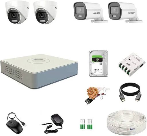 HIKVISION 4 CHANNEL FULL SET( COLOUR FULL)