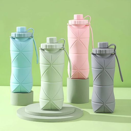"Premium Quality Foldable Silicone Water Bottle | Leakproof, BPA-Free, Travel Friendly, Lightweight & Reusable | Perfect for Gym, Hiking, Outdoor, School & Office Use"