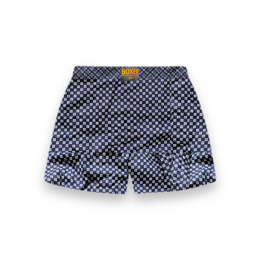 Boxer Short For Men's Regular Fit Cotton Printed  (Size: XL) Dark Blue Colour