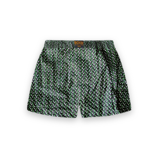White And Green Colour Cotton Printed Boxer Short For Men's (Size: XXL)