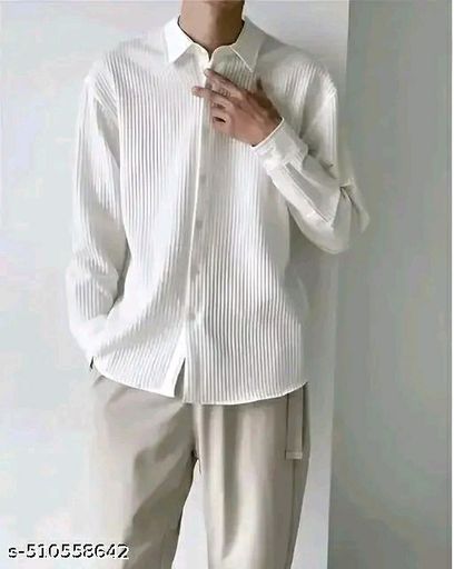 classy White popcorn Shirt