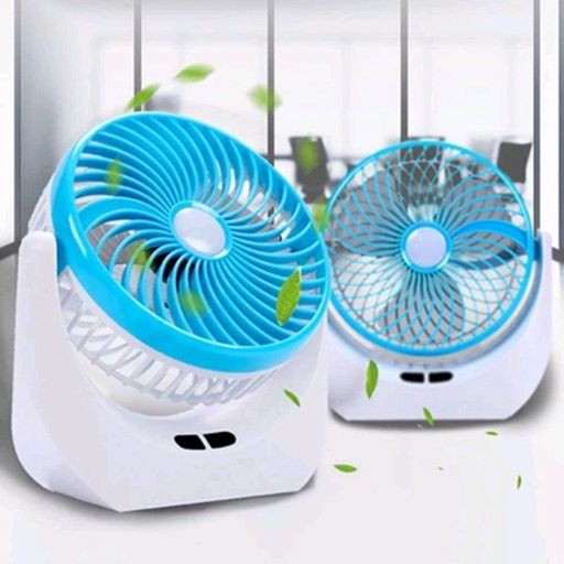 AEROLUXE Rechargeable Table Fan with LED Light – High-Speed, Powerful Airflow for Home, Office & Kitchen (Multicolor)