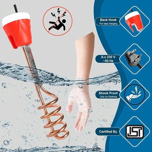 HEATWAVE PRO 1500W Waterproof Immersion Rod Heater – ABS Body, Quick Heating, Energy Efficient!