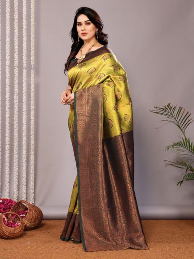 Woven Kanjivaram Pure Silk , Art Silk Saree 