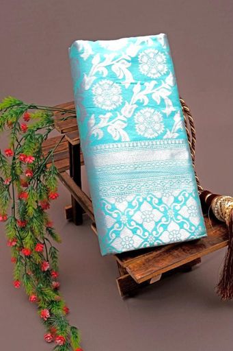 Rama Green Banarasi Silk Saree 
