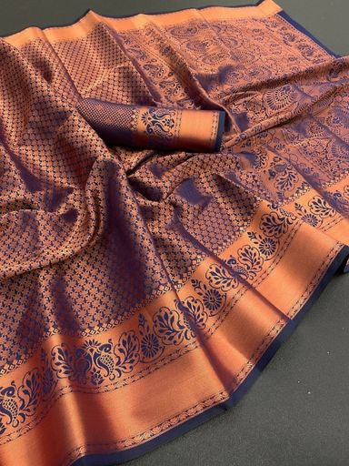 Soft Silk Copper Jari Saree