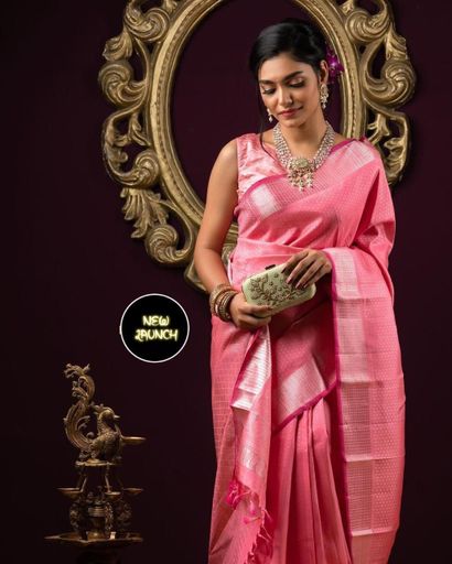 Pink Banarasi Pure Silk Saree 