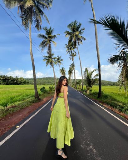 Lime Breeze Tiered Maxi Dress