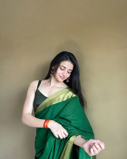 Classic Dark Green Saree – Festive Wear