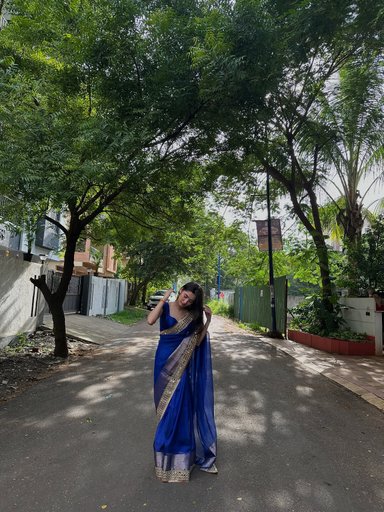 Royal Blue Banarasi Silk Saree with Golden Border – Timeless Elegance