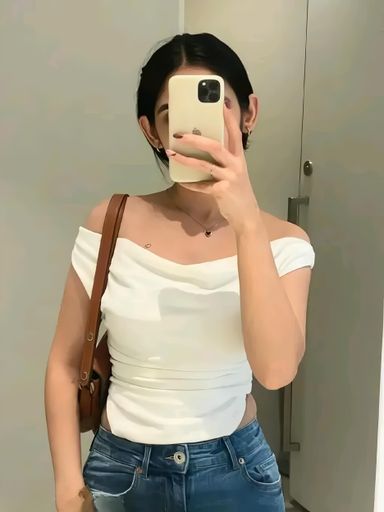 Womens's Printed Stretchable Draped Crop Top White