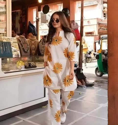 INDRA FASHION STORE - RAYON PRINTED CORE SET DRESS