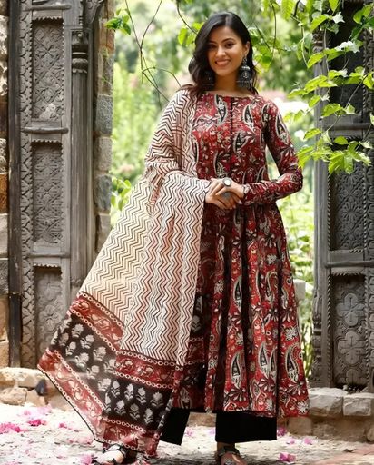 Balaji Closet Women Printed Anarkali Kurta and Pant set With Dupatta