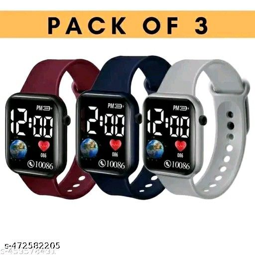 Kids digital watch multicolor (3pack) one buy get two free 