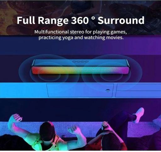 RGB Wireless LED Speaker – Wireless Soundbar with Color-Changing Lights, Dual Drivers, and Powerful Bass for Immersive Gaming & Music Experience