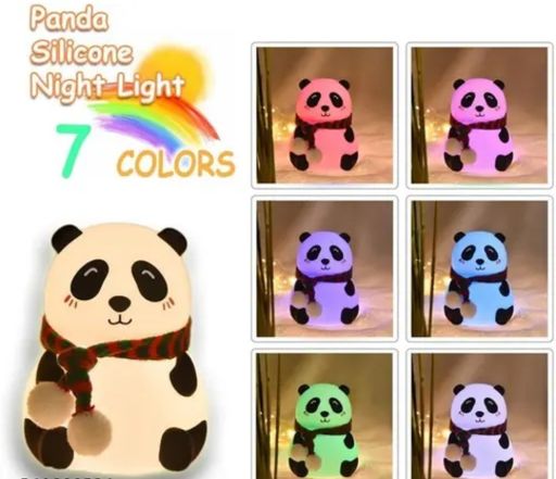 Adorable Panda Silicone Night Light – 7 Color Changing LED Lamp