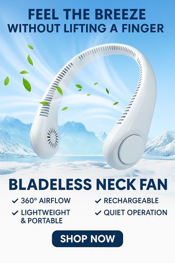 🌀Introducing the Bladeless Neck Fan ♦️🔰 Your Summer Must-Have!