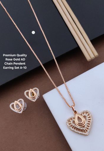 Rose Gold A.D. Chain Pendant Set