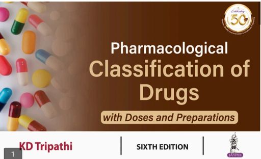 Classification of Drugs – K.D. Tripathi (6th Edition)