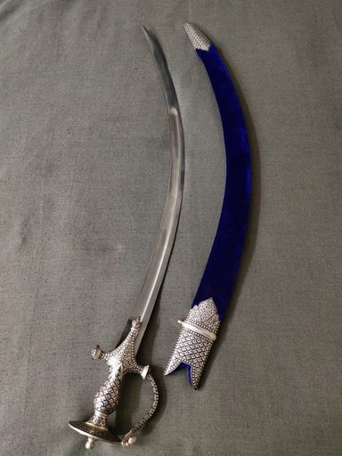 INDIAN WEDDING TALWAR- SILVER AND KOFTGIRI WORK