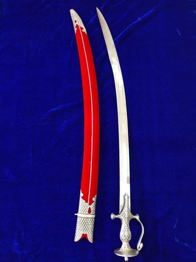 ROYAL INDIAN WEDDING SWORD SILVER INLAYS