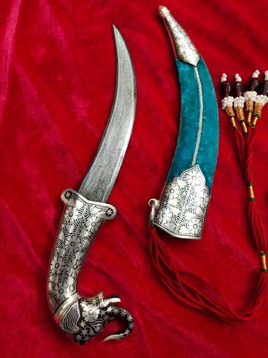 ROYAL WEDDING DAGGER SMALL KIRPAN SILVER INLAY