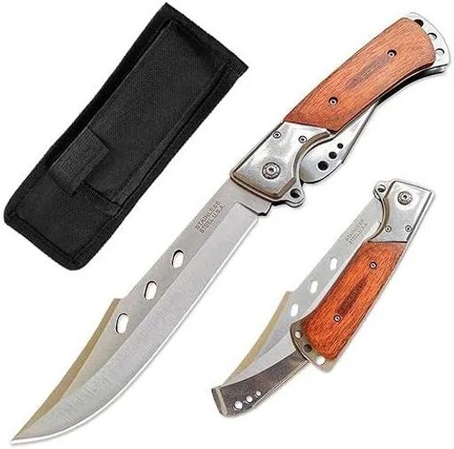 DOOM BLADELong Blade Pocket Folding Knife - Sharp Survival Work Knives-Foldable Large Knife with Rosewood Handle,Gift for Dad Husband,for Hunting,Hiki