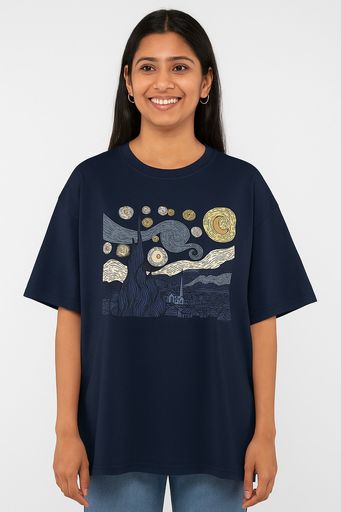 "Starry Calm: Oversized Tee"