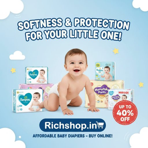 Baby Dipers ( All India Delivery, Delivery time 1 to 5 days )