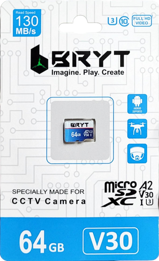 BRYT 64GB Micro SD Class10