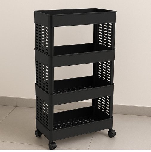 4 - Layer Plastic Rack with Wheels 