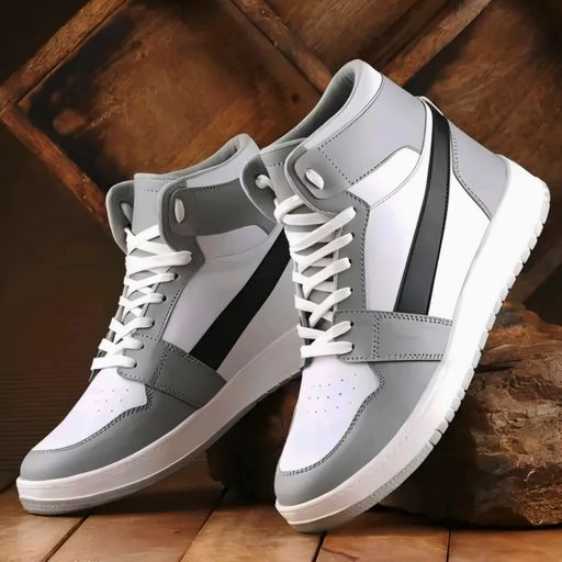 LitShop Kicks IceStrike High-Top Sneakers – Monochrome Edition