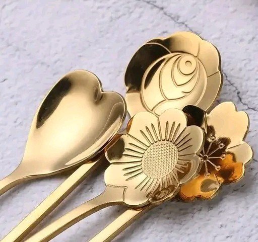 Golden Spoon Set/Coffee Spoon/Dessert Spoons/Cutlery Kitchen Tableware/Stainless Steel Gold Different Shape Coffee Spoons, 
