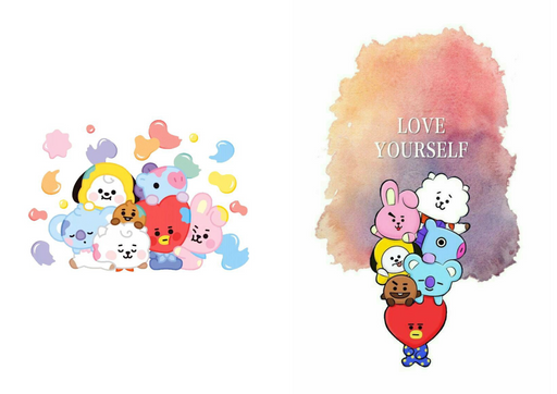 Cute BT21 notecards pack of 10 cards with Ishu desire cards creations 