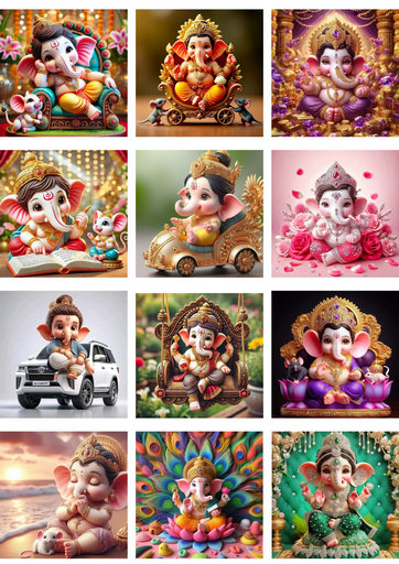 adorable bappa theme sticker - S no 0880