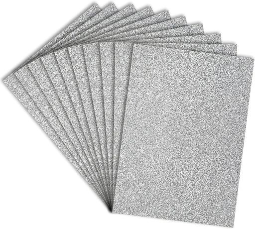 A4 size silver glitter sheets || pack of 10 sheets || sparkle sheets for art and craft || Ishu desire cards online store 