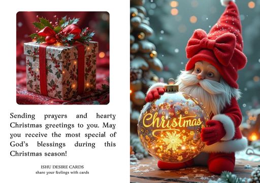 Merry Christmas greeting card - Ishu desire cards creations no 56093344