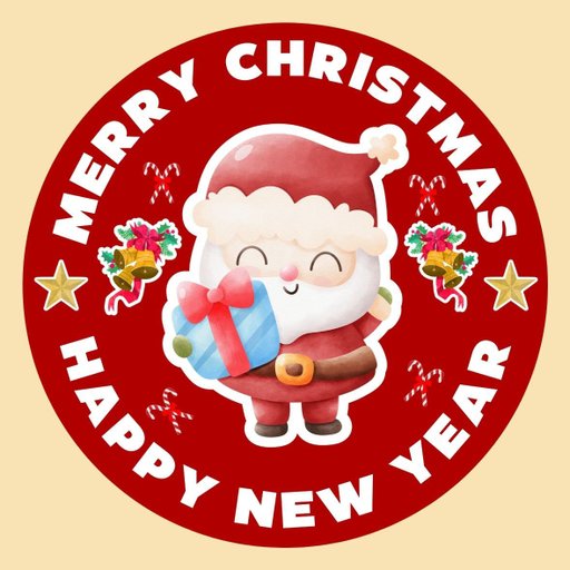 christmas round sticker - 100x100 mm festival packaging label - 1 pack 2 bundles | Ishu desire cards brand - CS_02