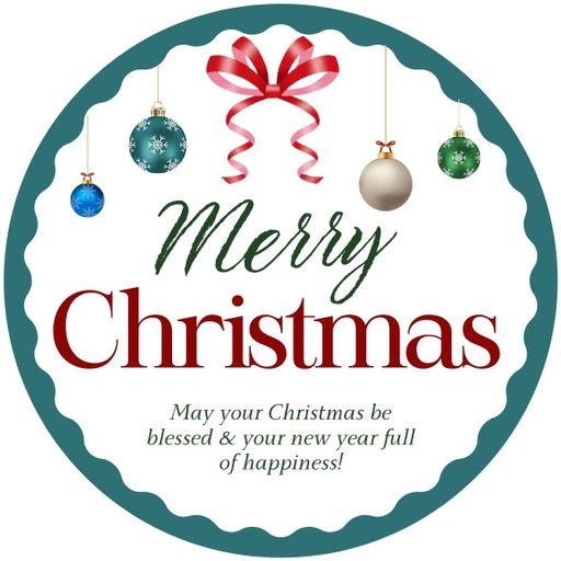 christmas round sticker - 100x100 mm festival packaging label - 1 pack 2 bundles | Ishu desire cards brand - CS_50111