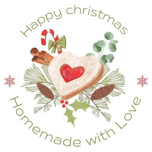 christmas round sticker - 100x100 mm festival packaging label - 1 pack 2 bundles | Ishu desire cards brand - CS_40093