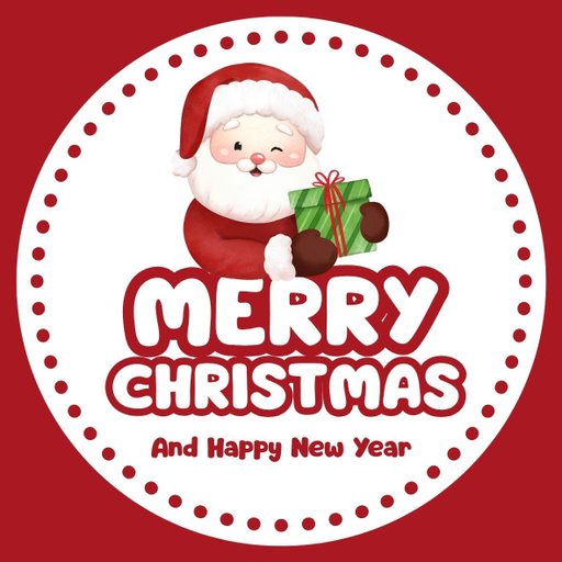 christmas round sticker - 100x100 mm festival packaging label - 1 pack 2 bundles | Ishu desire cards brand - CS_333888