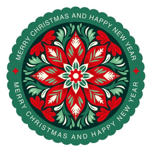 christmas round sticker - 100x100 mm festival packaging label - 1 pack 2 bundles | Ishu desire cards brand - CS_88871