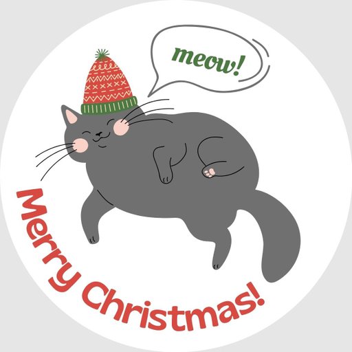 christmas round sticker - 100x100 mm festival packaging label - 1 pack 2 bundles | Ishu desire cards brand - CS_444491